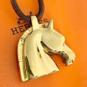 Hermes Bijouterie Fantaisie Horse necklace